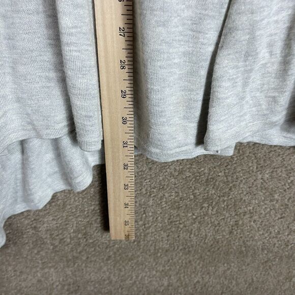 Polo Ralph Lauren Long Cardigan Womens Medium Gray Open Asymmetric Viscose Silk - Picture 6 of 9